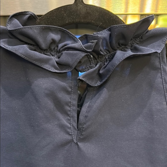 Forever 21 Dark Blue‎ Ruffle Neck Top - Picture 4 of 5